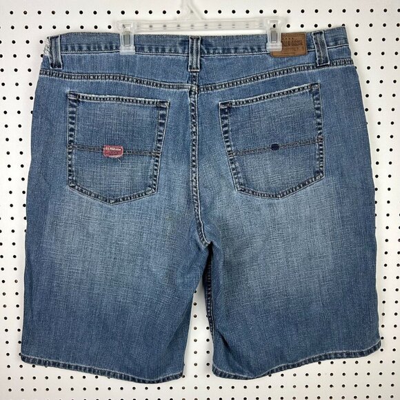 US Polo Assn Baggy Jean Shorts Size 42‎ Light Wash Jorts Wide Leg Skate Y2K USA - Picture 1 of 8